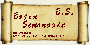Bojin Simonović vizit kartica
